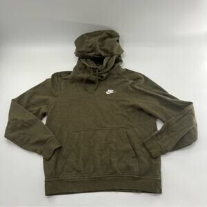Nike Fleece Mock Neck Pullover Hoodie Women’s Olive Green